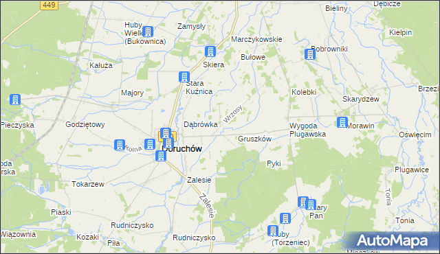 mapa Wrzosy gmina Doruchów, Wrzosy gmina Doruchów na mapie Targeo