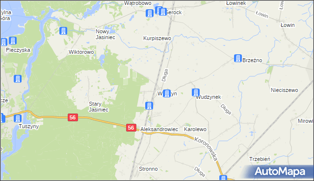 mapa Wudzyn, Wudzyn na mapie Targeo
