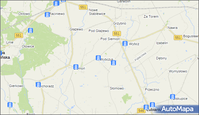 mapa Wybczyk, Wybczyk na mapie Targeo