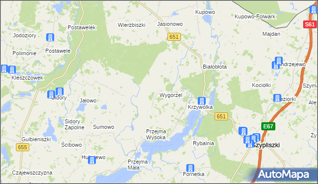 mapa Wygorzel, Wygorzel na mapie Targeo