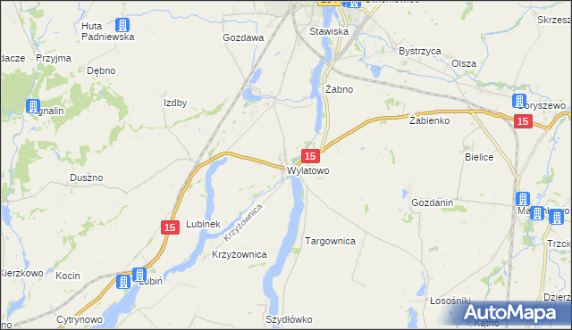 mapa Wylatowo, Wylatowo na mapie Targeo