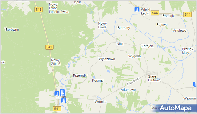 mapa Wylazłowo gmina Lubowidz, Wylazłowo gmina Lubowidz na mapie Targeo