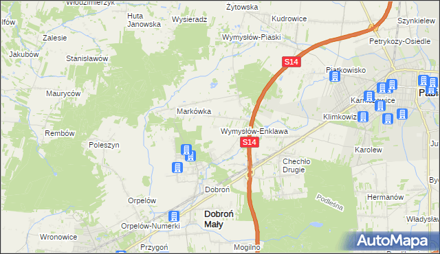 mapa Wymysłów-Enklawa, Wymysłów-Enklawa na mapie Targeo