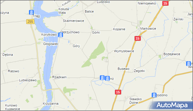 mapa Wymysłowo gmina Strzelno, Wymysłowo gmina Strzelno na mapie Targeo