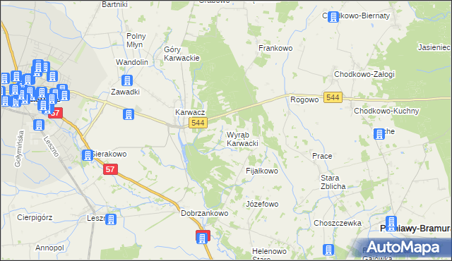 mapa Wyrąb Karwacki, Wyrąb Karwacki na mapie Targeo