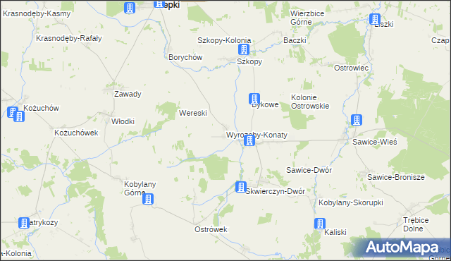 mapa Wyrozęby-Konaty, Wyrozęby-Konaty na mapie Targeo