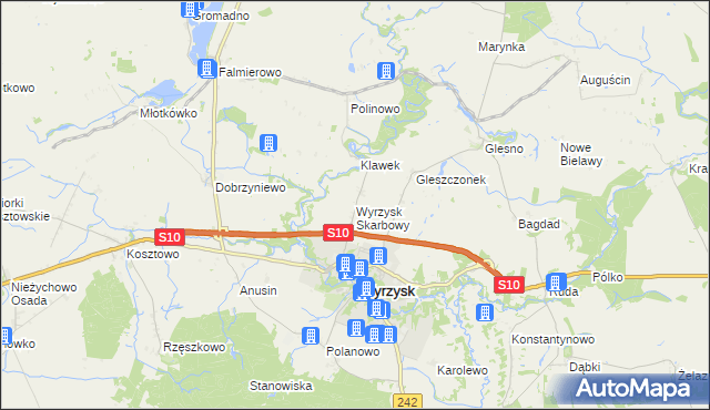mapa Wyrzysk Skarbowy, Wyrzysk Skarbowy na mapie Targeo