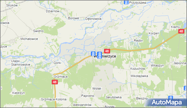 mapa Wyśmierzyce, Wyśmierzyce na mapie Targeo