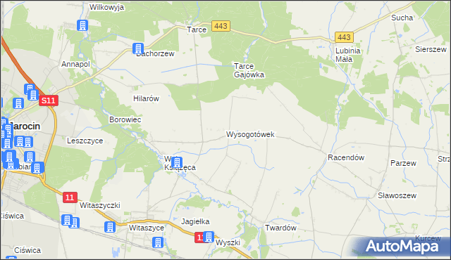 mapa Wysogotówek, Wysogotówek na mapie Targeo