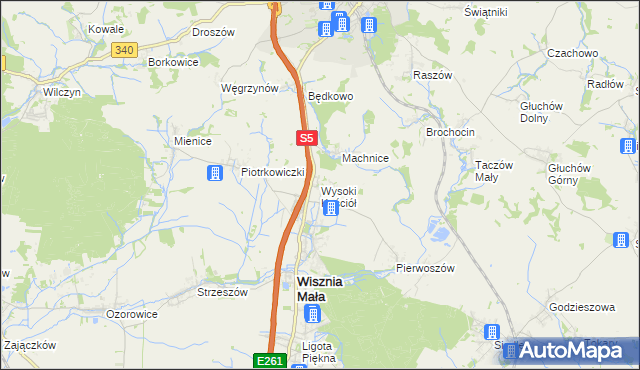 mapa Wysoki Kościół, Wysoki Kościół na mapie Targeo