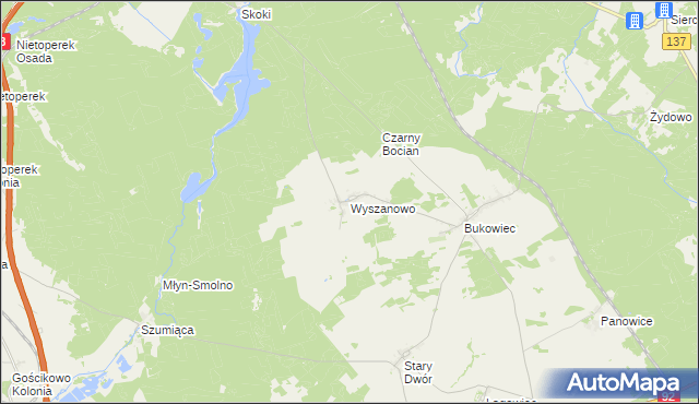 mapa Wyszanowo, Wyszanowo na mapie Targeo
