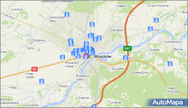 mapa Wyszków, Wyszków na mapie Targeo