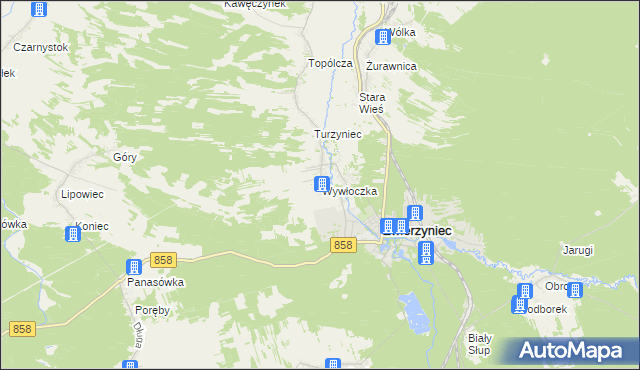 mapa Wywłoczka, Wywłoczka na mapie Targeo