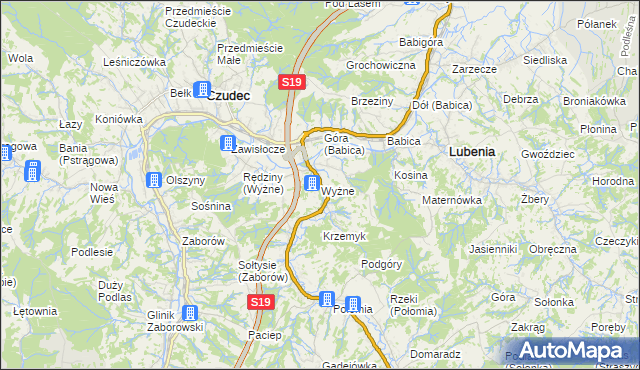 mapa Wyżne, Wyżne na mapie Targeo