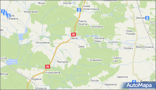 mapa Żaba, Żaba na mapie Targeo