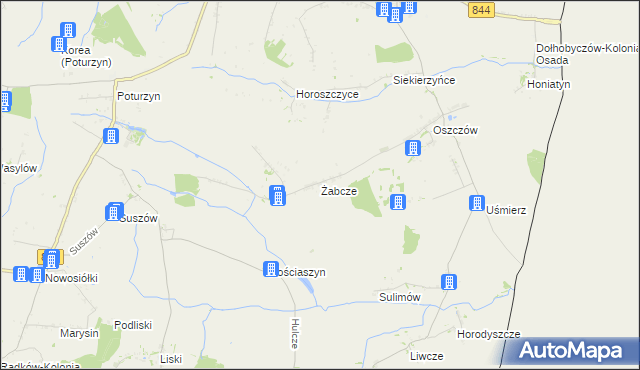 mapa Żabcze, Żabcze na mapie Targeo