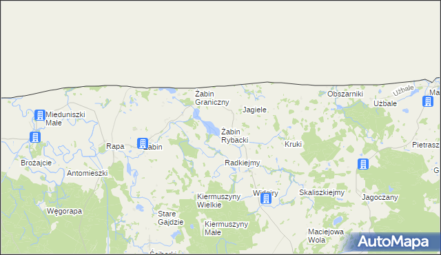 mapa Żabin Rybacki, Żabin Rybacki na mapie Targeo