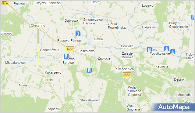 mapa Zabłocie gmina Serock, Zabłocie gmina Serock na mapie Targeo