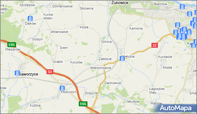 mapa Zabłocie gmina Żukowice, Zabłocie gmina Żukowice na mapie Targeo