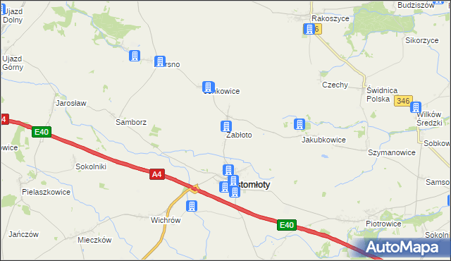 mapa Zabłoto, Zabłoto na mapie Targeo