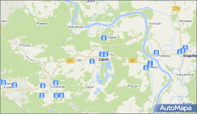mapa Zabór, Zabór na mapie Targeo