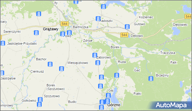 mapa Zaborowo gmina Górzno, Zaborowo gmina Górzno na mapie Targeo