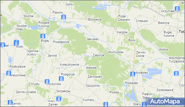 mapa Zaborze gmina Stopnica, Zaborze gmina Stopnica na mapie Targeo