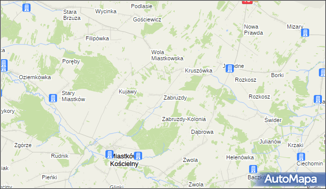 mapa Zabruzdy, Zabruzdy na mapie Targeo