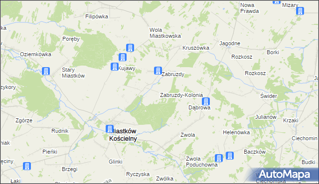 mapa Zabruzdy-Kolonia, Zabruzdy-Kolonia na mapie Targeo