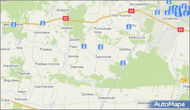 mapa Zachorzów, Zachorzów na mapie Targeo