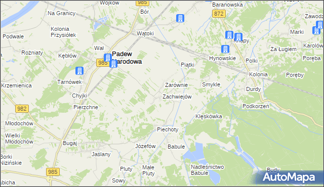 mapa Zachwiejów, Zachwiejów na mapie Targeo