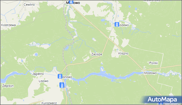 mapa Zacisze gmina Manowo, Zacisze gmina Manowo na mapie Targeo