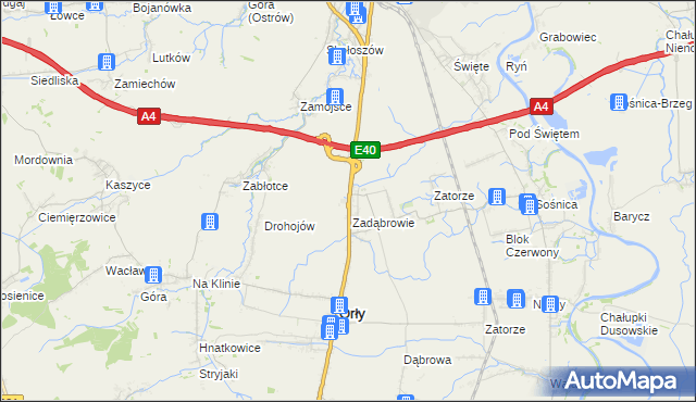 mapa Zadąbrowie gmina Radymno, Zadąbrowie gmina Radymno na mapie Targeo