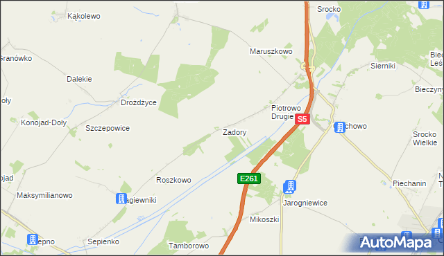 mapa Zadory, Zadory na mapie Targeo