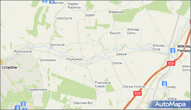 mapa Zadworze gmina Urzędów, Zadworze gmina Urzędów na mapie Targeo