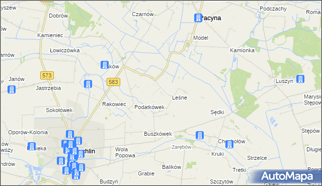 mapa Zagroby gmina Żychlin, Zagroby gmina Żychlin na mapie Targeo