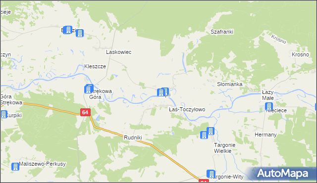 mapa Zajki, Zajki na mapie Targeo