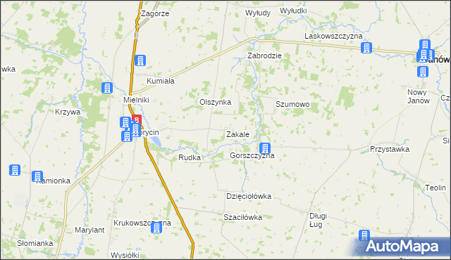 mapa Zakale, Zakale na mapie Targeo