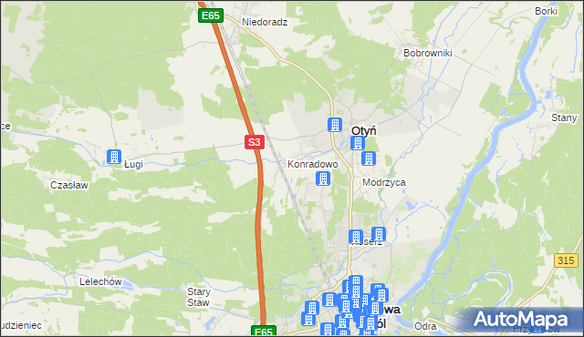 mapa Zakęcie, Zakęcie na mapie Targeo