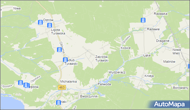 mapa Zakrzów Turawski, Zakrzów Turawski na mapie Targeo