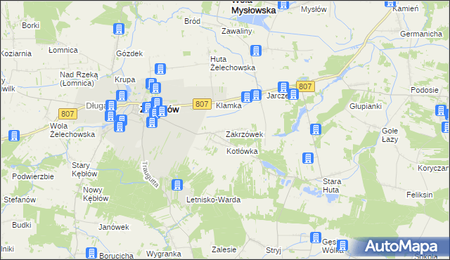 mapa Zakrzówek gmina Żelechów, Zakrzówek gmina Żelechów na mapie Targeo