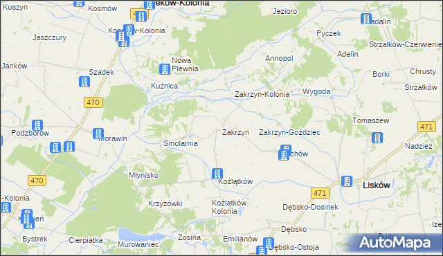 mapa Zakrzyn, Zakrzyn na mapie Targeo