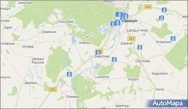 mapa Załachowo, Załachowo na mapie Targeo