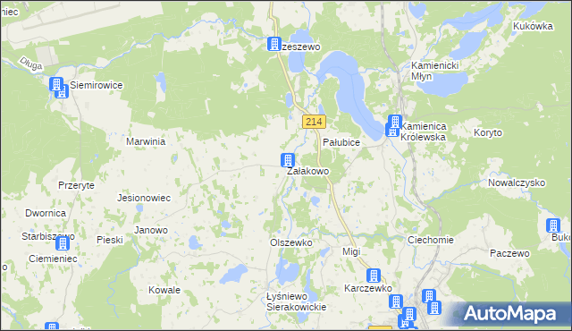 mapa Załakowo, Załakowo na mapie Targeo