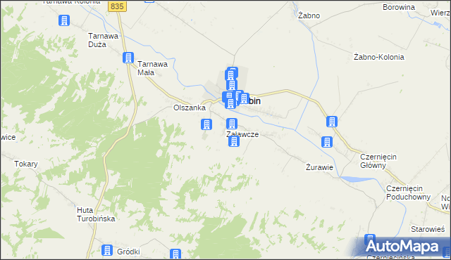 mapa Załawcze, Załawcze na mapie Targeo