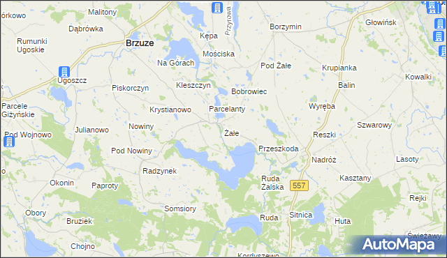mapa Żałe, Żałe na mapie Targeo