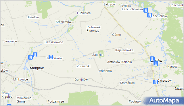 mapa Zalesie gmina Milejów, Zalesie gmina Milejów na mapie Targeo