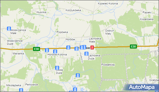 mapa Zalesie powiat bialski, Zalesie powiat bialski na mapie Targeo