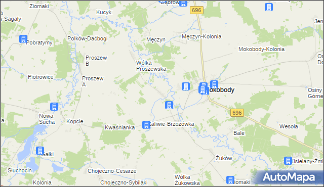 mapa Zaliwie-Szpinki, Zaliwie-Szpinki na mapie Targeo