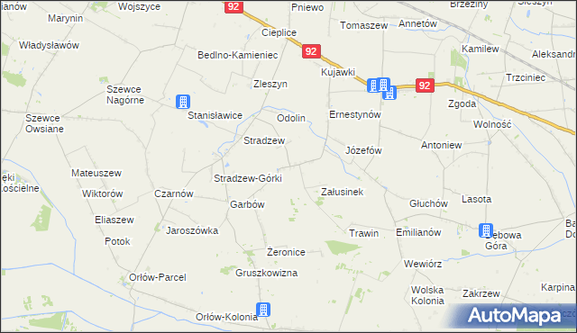 mapa Załusin, Załusin na mapie Targeo